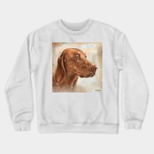 Painting of a Hungarian Vizsla from the Side Crewneck Sweatshirt